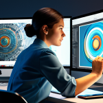 A highly skilled digital artist, fully clothed in professional, modest attire, seated at an ergonomic desk, intensely focused on a large, illuminated digital drawing tablet. Her hand gracefully manipulates a stylus, creating an intricate digital painting that merges vibrant, imaginative elements with subtle hints of AI-generated artistic styles. The background reveals a modern, minimalist studio space with soft ambient lighting, showcasing other tech elements like a sleek monitor displaying evolving 3D models. The scene conveys a deep sense of creativity and technological integration, representing artistic expression in the digital age. Professional photography, high detail, perfect anatomy, correct proportions, natural pose, well-formed hands, proper finger count, natural body proportions, professional dress, appropriate attire, safe for work, appropriate content, fully clothed, modest, family-friendly.