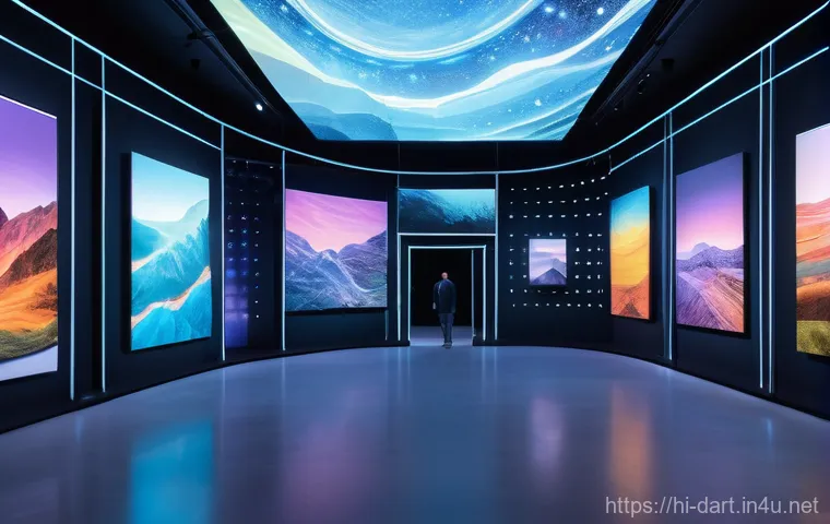 디지털아트 전시회 개최 방법 - **Urban Jungle Interactive Art Display:** A striking digital artwork titled "Urban Jungle" dominates...