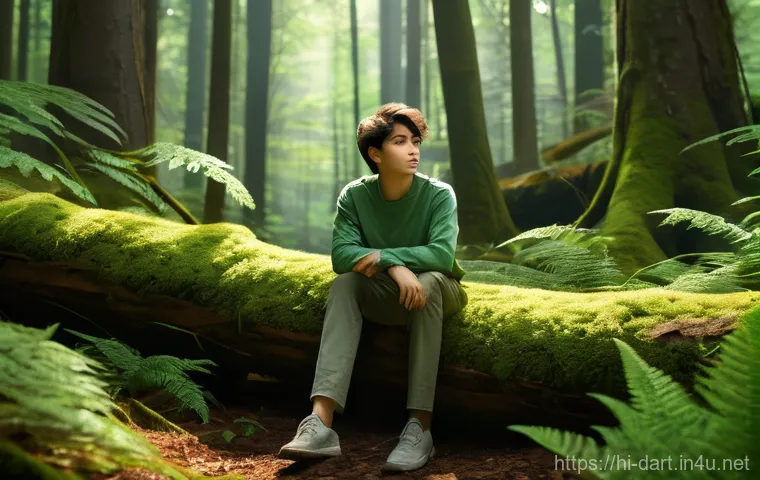 디지털아트 빛과 그림자 활용법 - **Prompt:** "A serene, highly detailed digital painting depicting a young person (wearing a comforta...