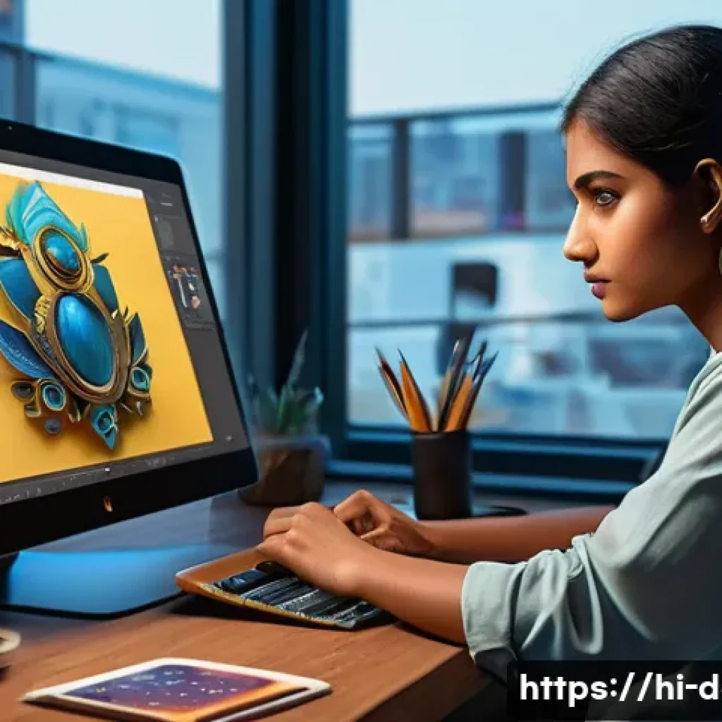 디지털아트 포트폴리오 제작법 - A professional digital artist&rsquo;s workspace showcasing a clean, minimalist design with multiple high-r...