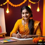 트위치에서 아트 방송하는 법 - A cozy and well-lit indoor art streaming studio featuring an Indian artist streaming live on Twitch....