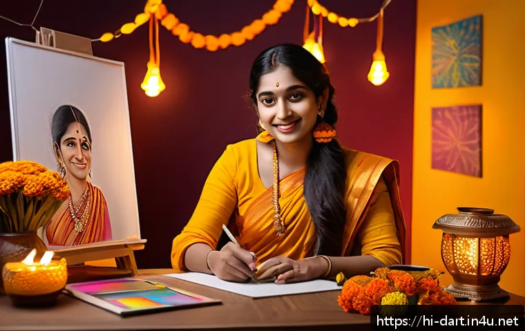 트위치에서 아트 방송하는 법 - A cozy and well-lit indoor art streaming studio featuring an Indian artist streaming live on Twitch....